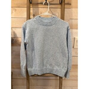 LL Bean Womens Small Light Blue Marled Knit‎ Crewneck Pullover Sweater Regular